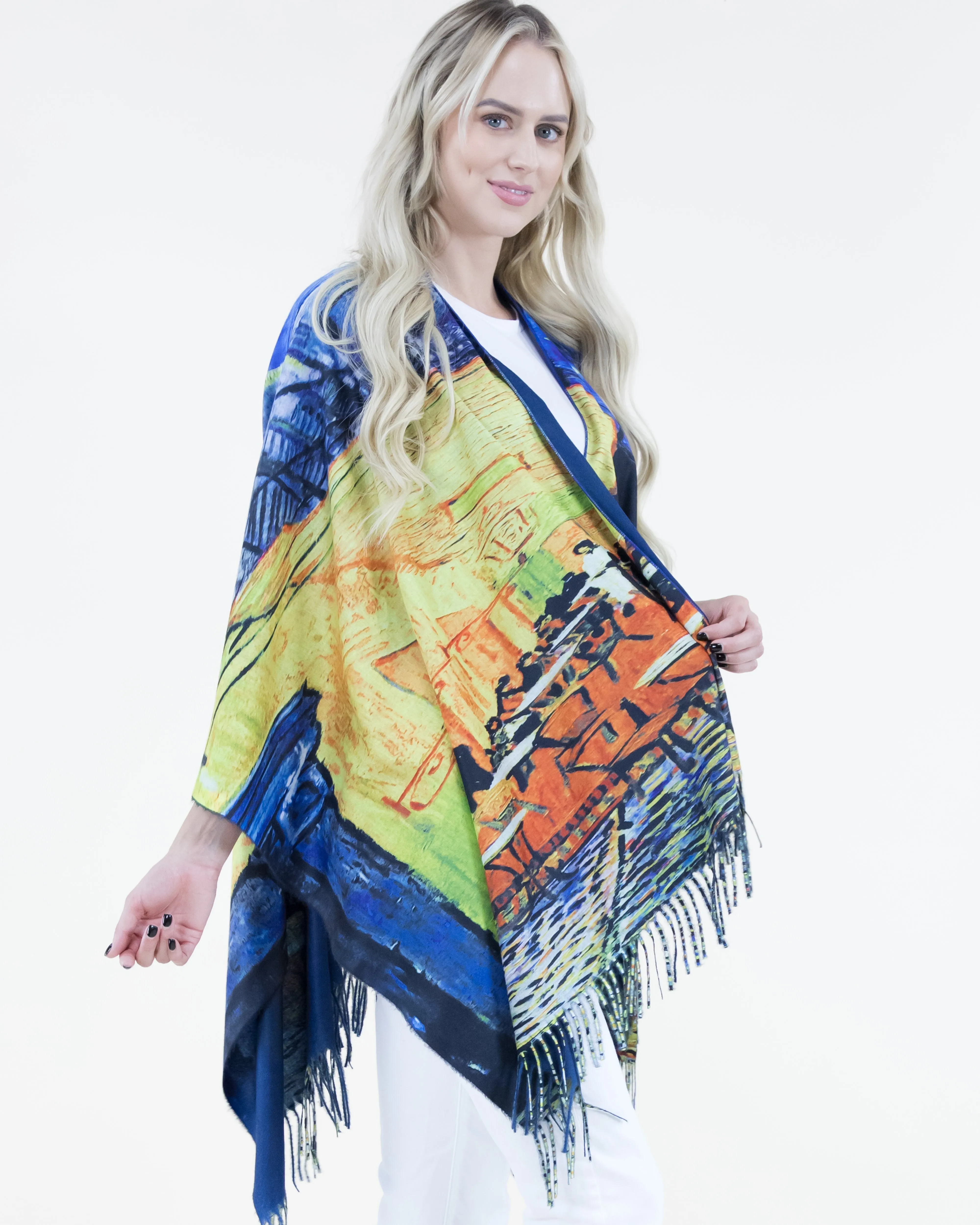 038- Very Moda Cafe on the Terrace Ruana Wrap Kimono