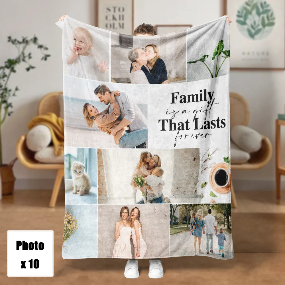 10 Picture Blanket Family is a Gift that Lasts Forever Family Blanket Sherpa Blanket