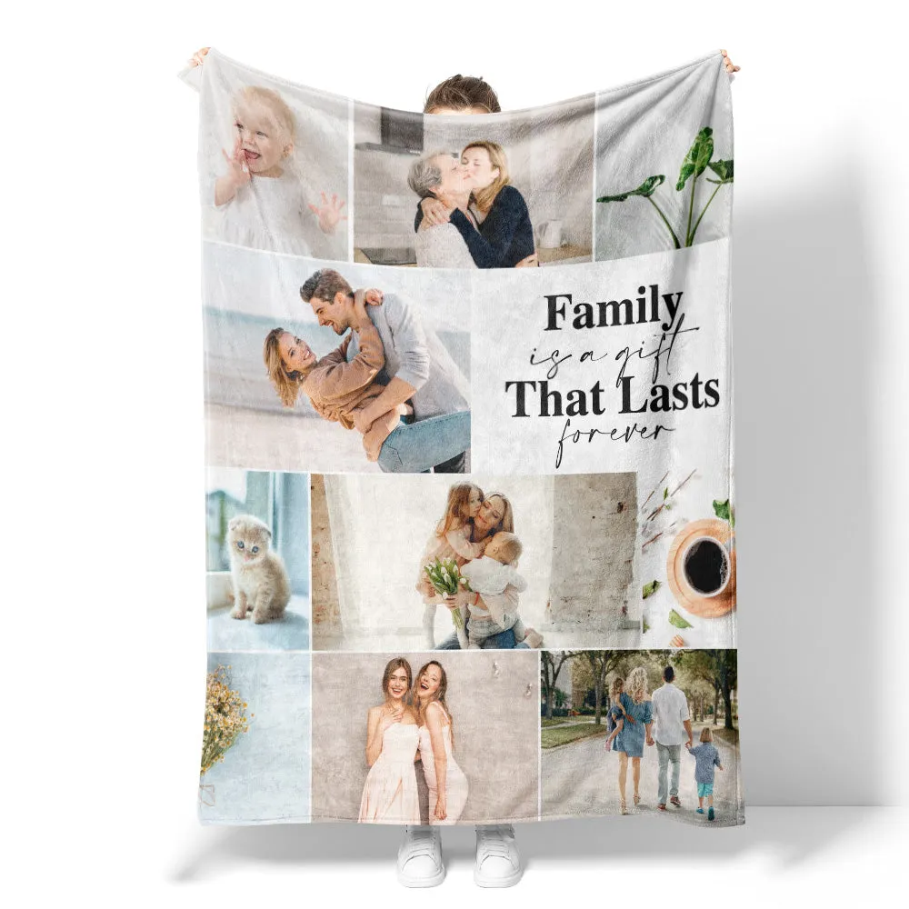 10 Picture Blanket Family is a Gift that Lasts Forever Family Blanket Sherpa Blanket