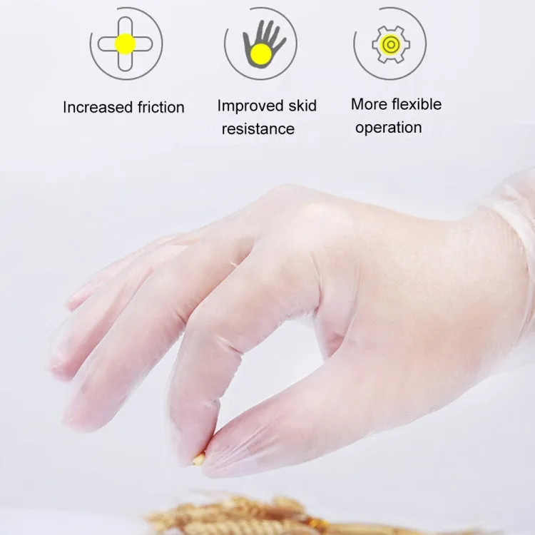 100 PCS Disposable PVC Examination Gloves Household Transparent Touchable Protective Gloves, Size: L