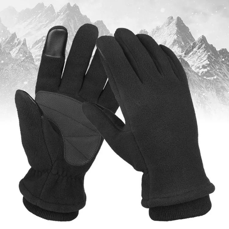 1pair Rocker Fleece Winter Warm Anti-Slip Gloves Outdoor Riding Sports Gloves, Size: XL(Red)