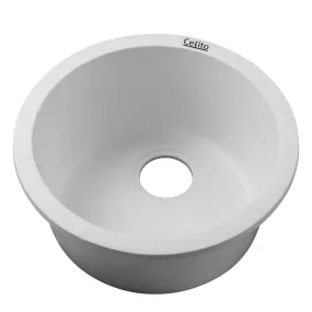 43 x 20cm Round Sink Granite Stone Kitchen Basin Tub White