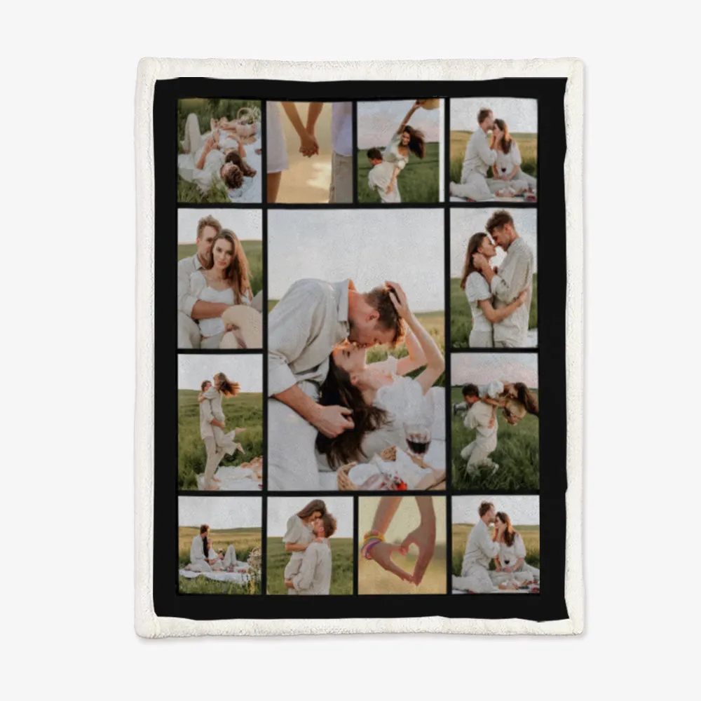 4FunGift® Custom 13 Photos Blanket Fleece Blanket For Him/Her