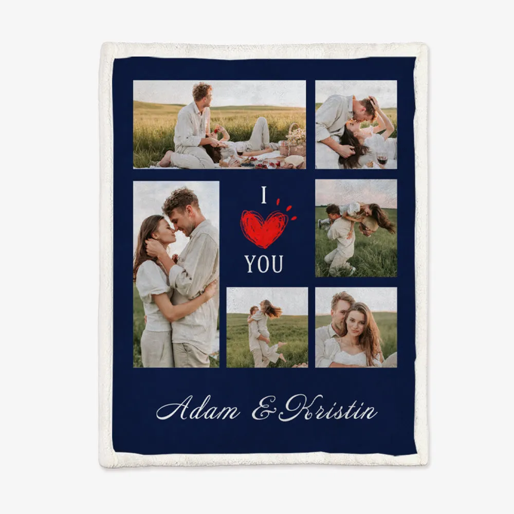 4FunGift® Custom Blanket With 6 Photos Personalized Picture Throw Blanket