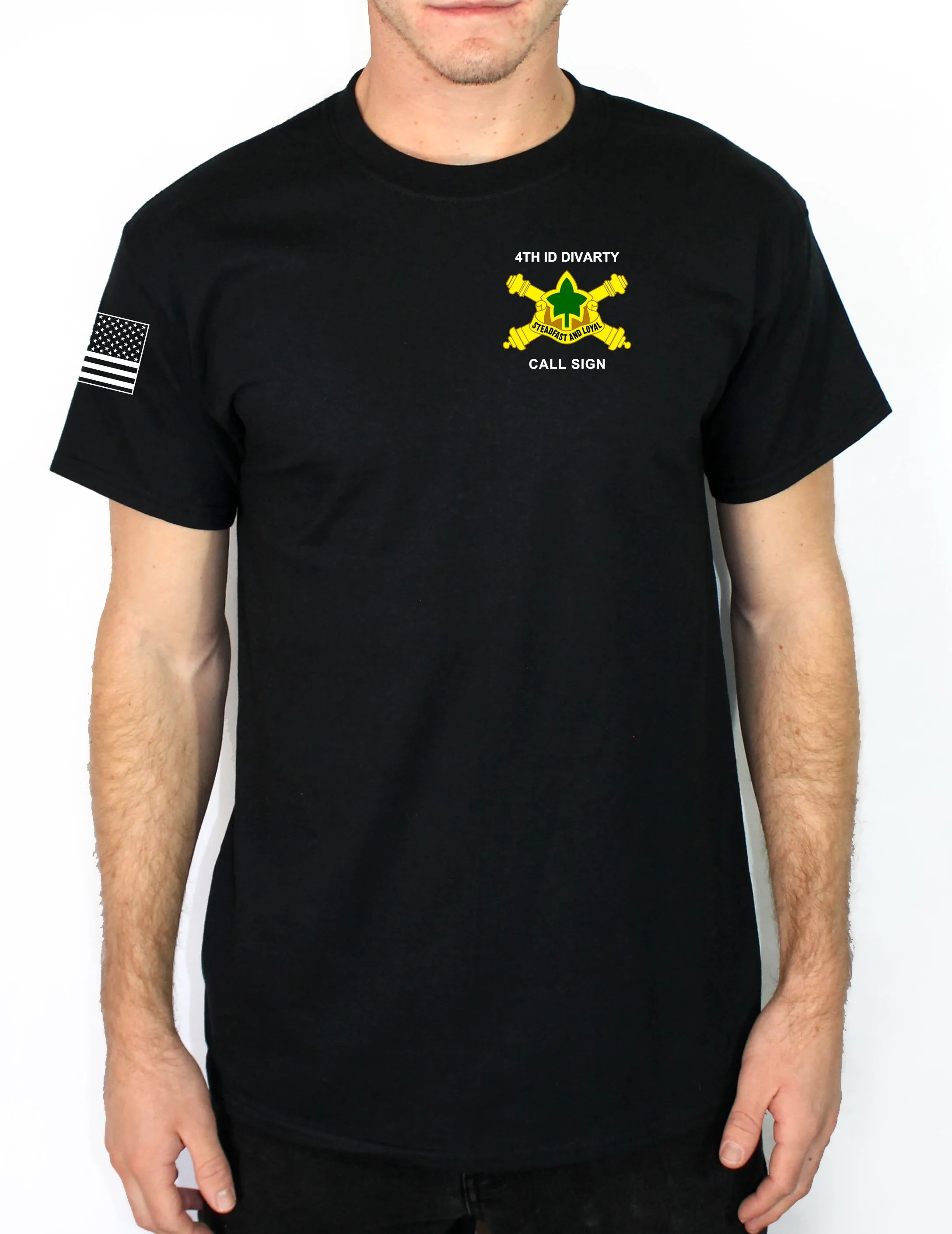 50-50 Blend Black Unisex PT Short Sleeve Shirt. Approved for PT.