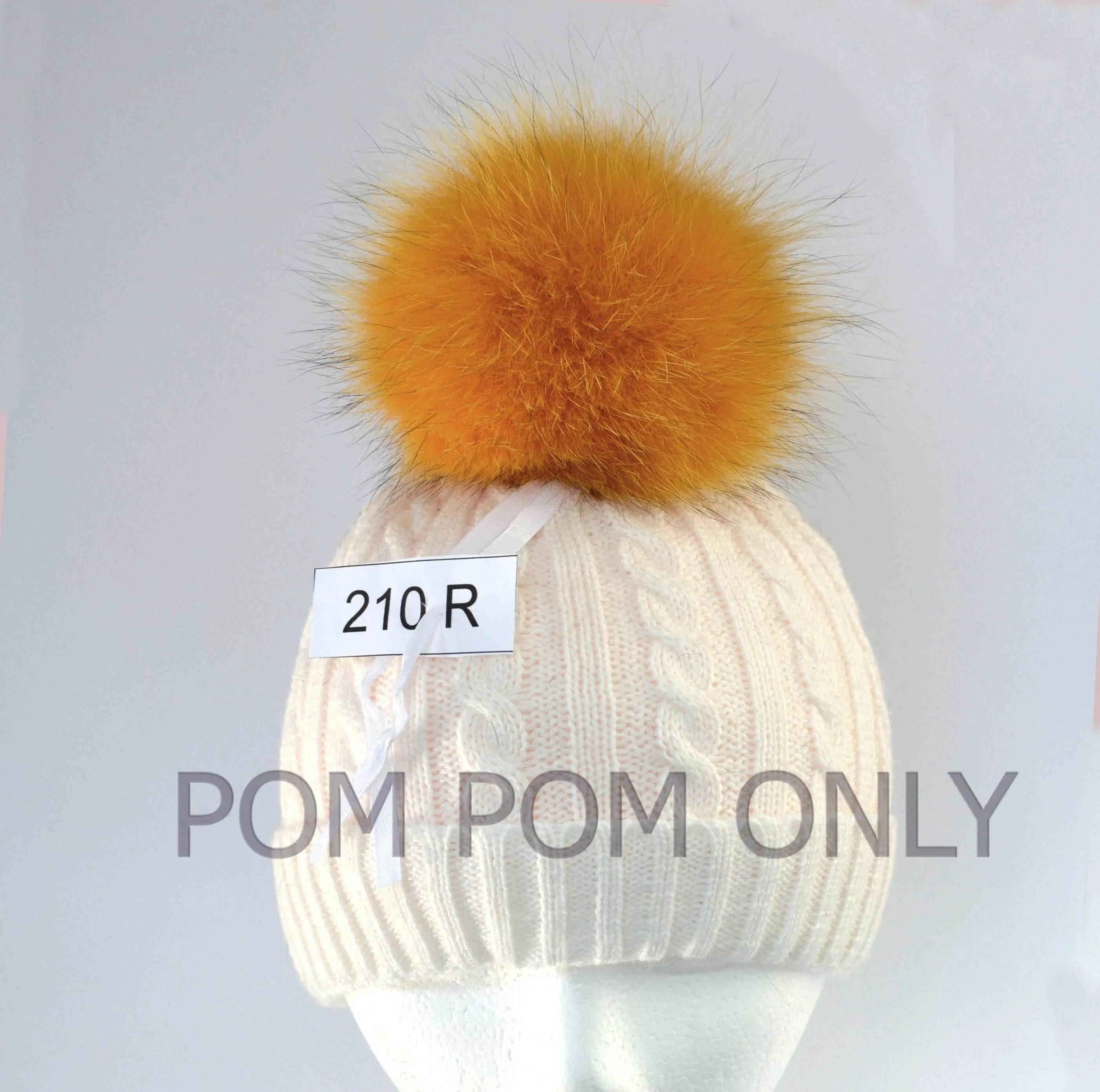 6" Orange Fox pompom with ribbons