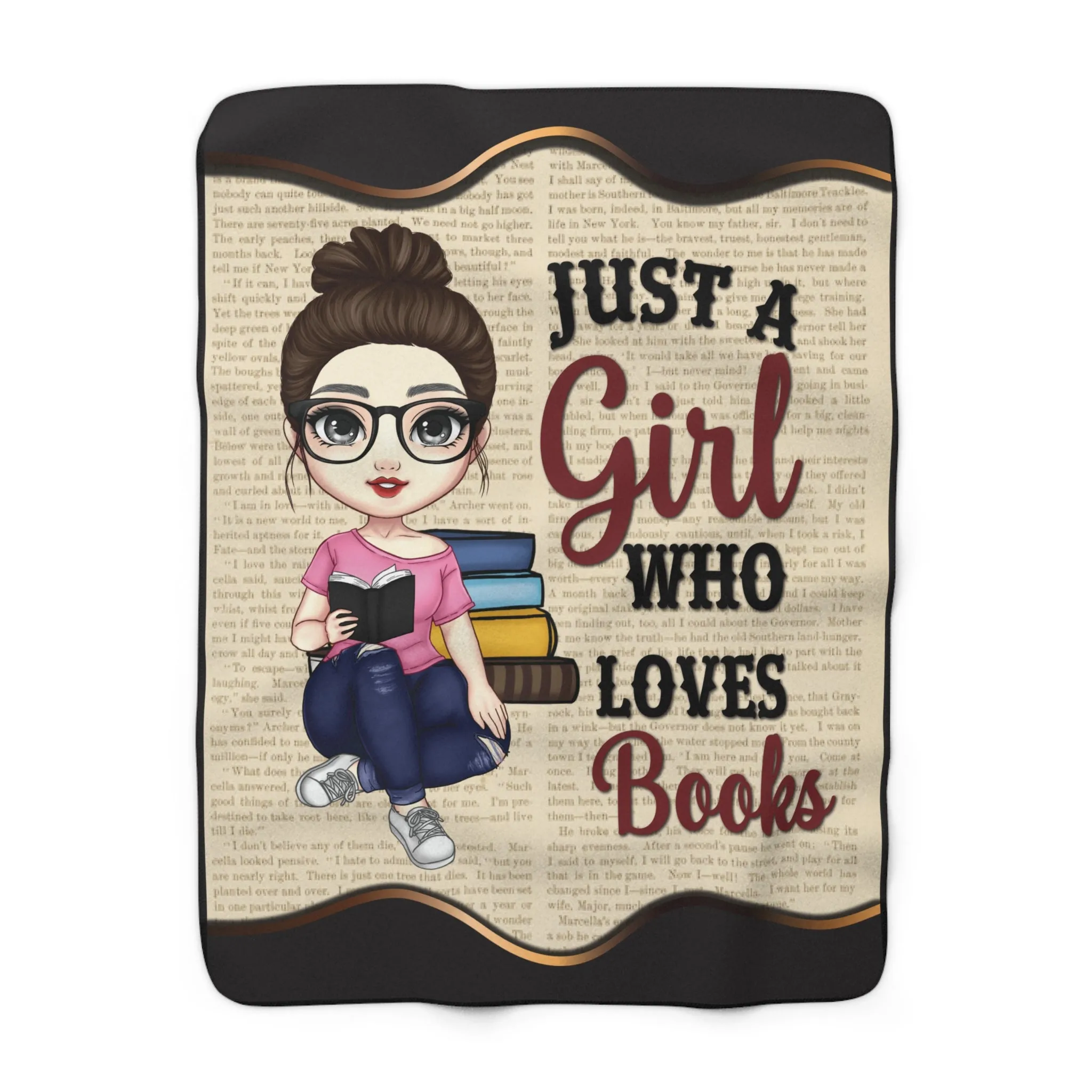 A Girl who Loves Books Blanket