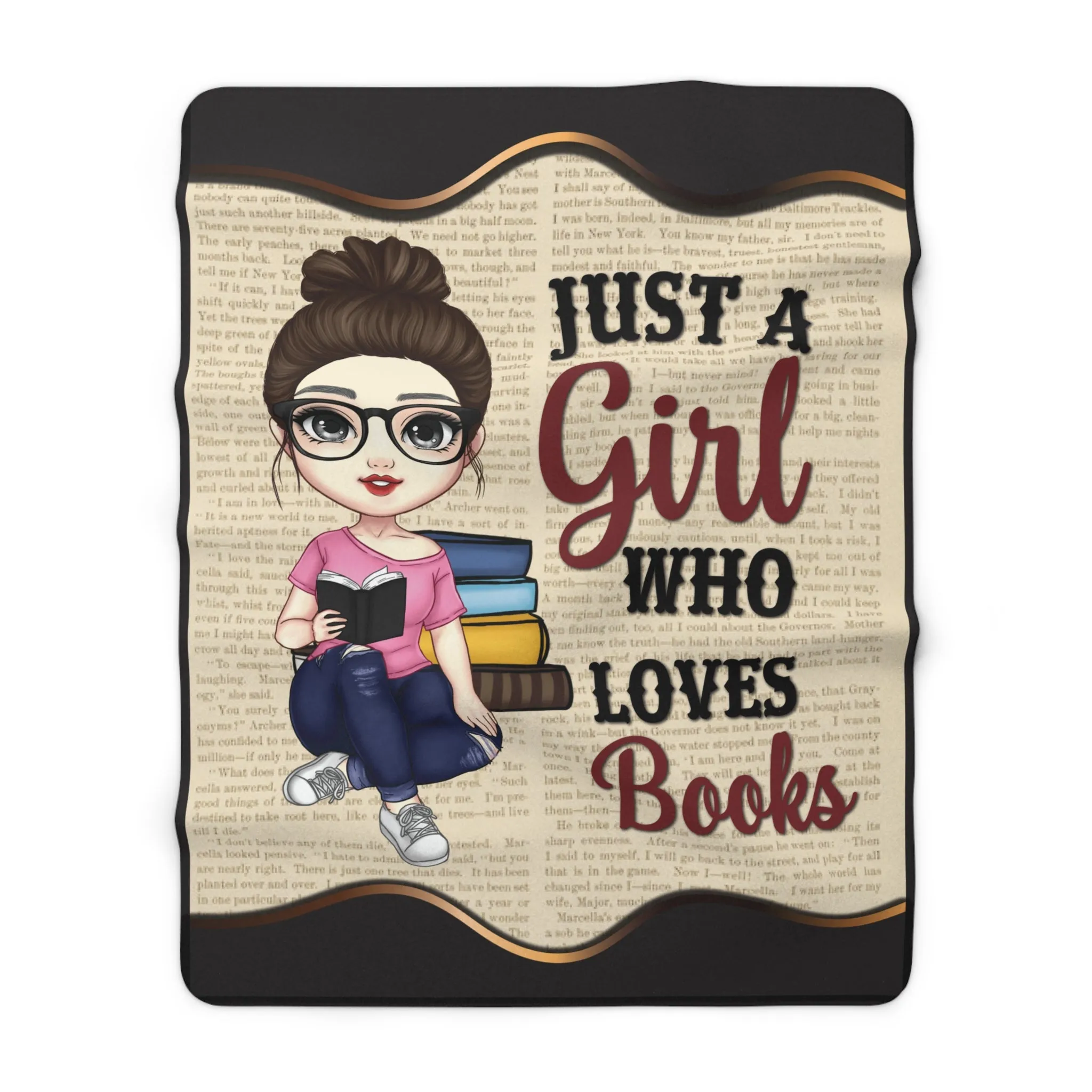 A Girl who Loves Books Blanket