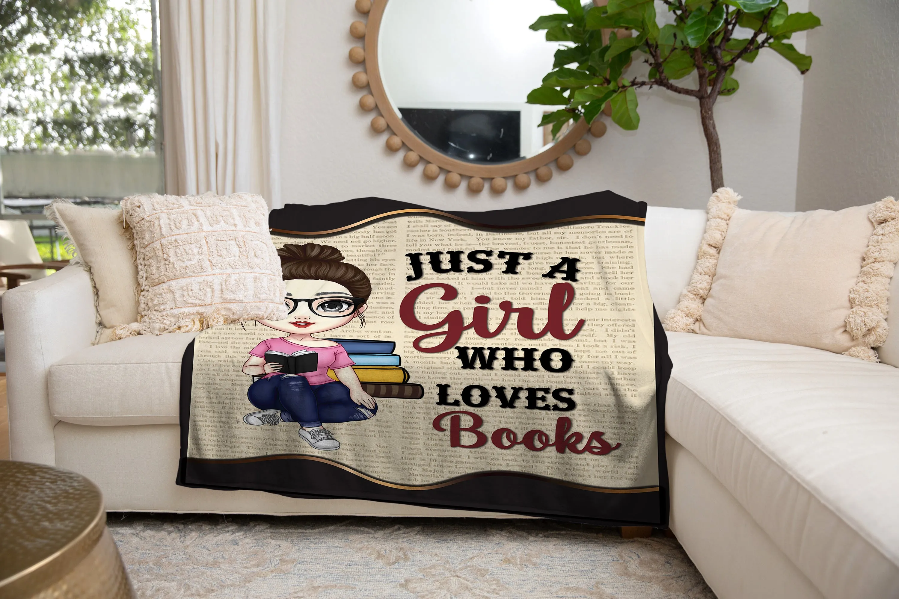 A Girl who Loves Books Blanket