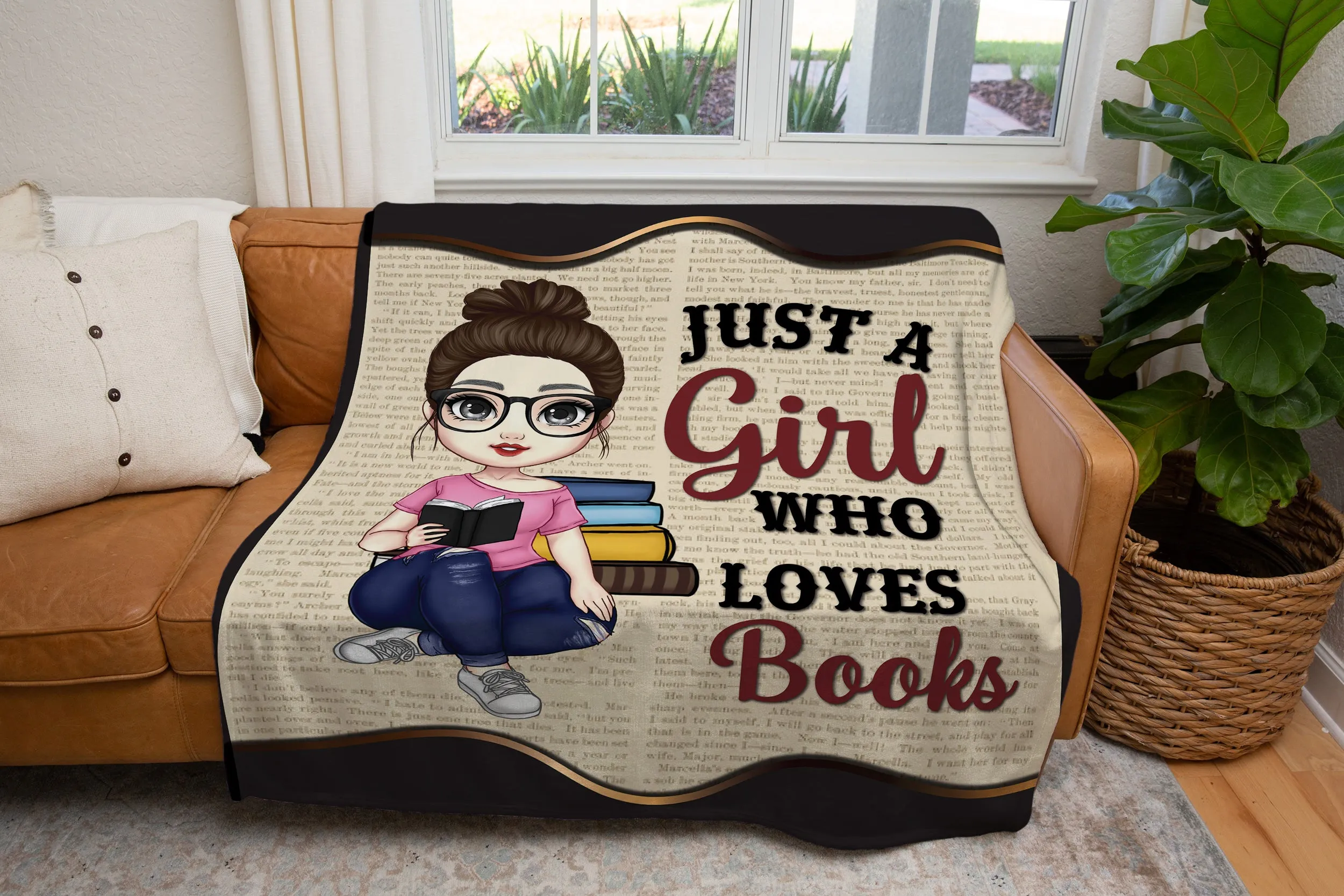 A Girl who Loves Books Blanket