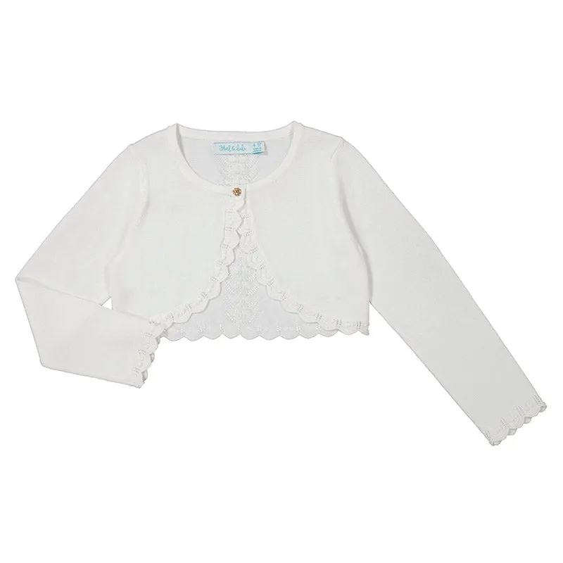 ABE White Special Occasion Cardigan Sweater