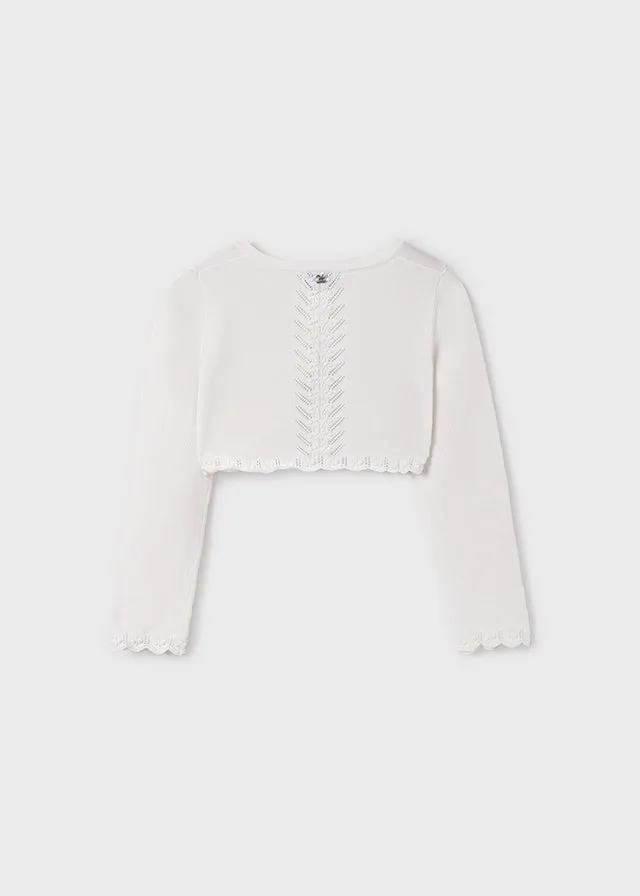 ABE White Special Occasion Cardigan Sweater