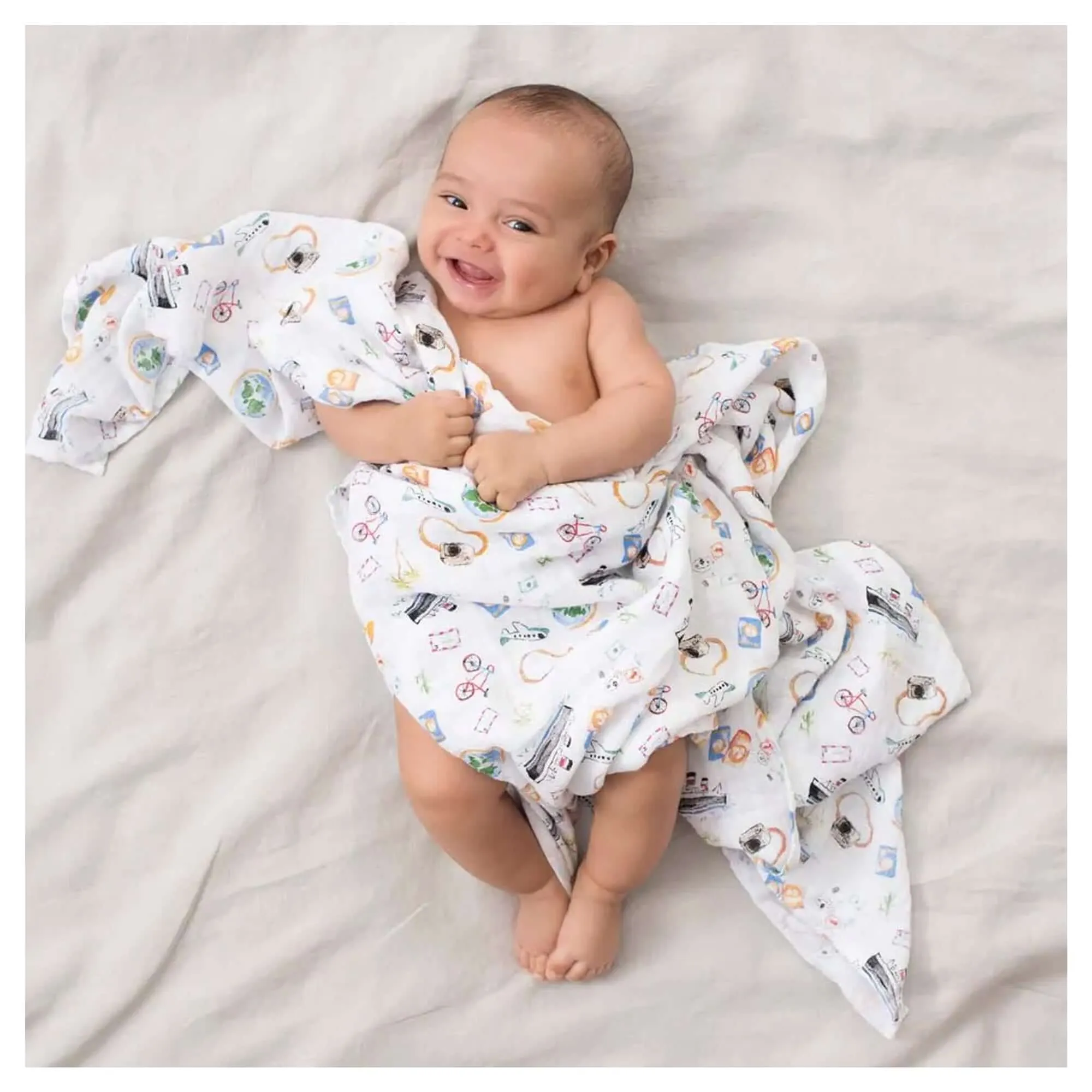 ADEN   ANAIS Cotton Muslin Swaddle (4 Pk) - Around the world