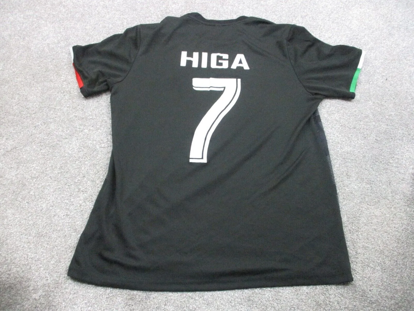 Adidas #7 Higa Football T-Shirt Men's Medium Black Short Sleeves Sports Logo