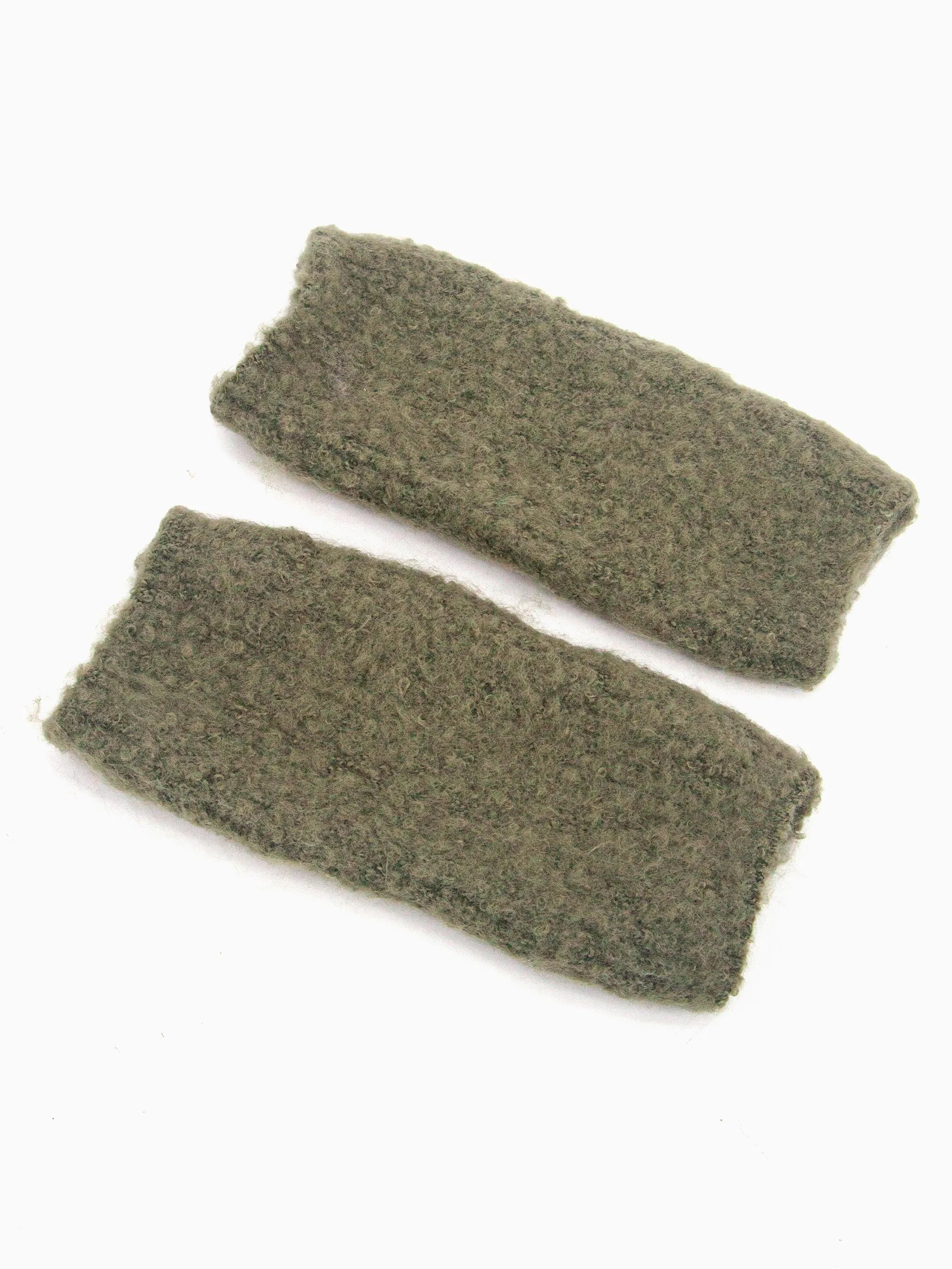 Alexa Textured Wrist Warmers - Khaki, Knitted