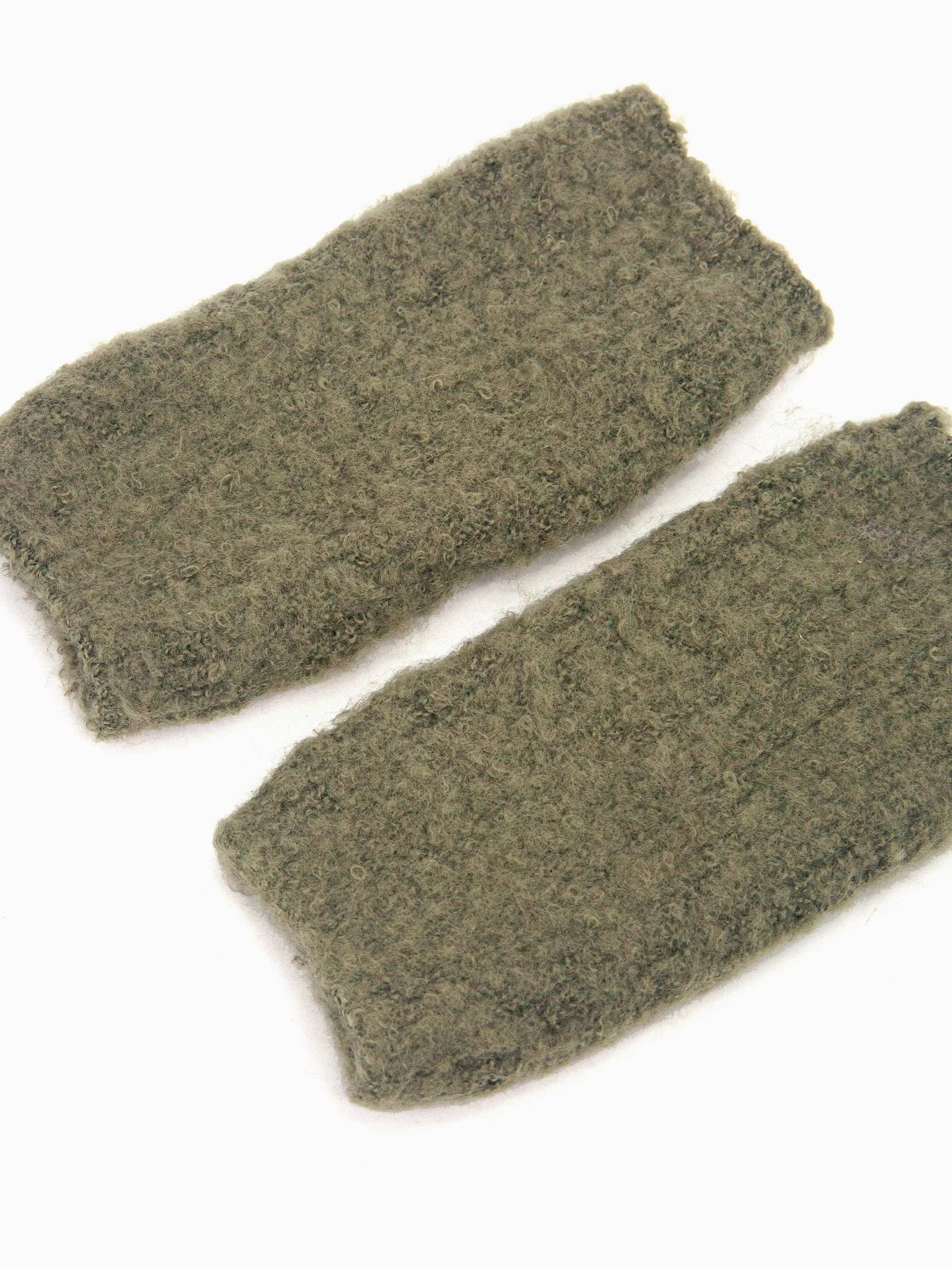 Alexa Textured Wrist Warmers - Khaki, Knitted