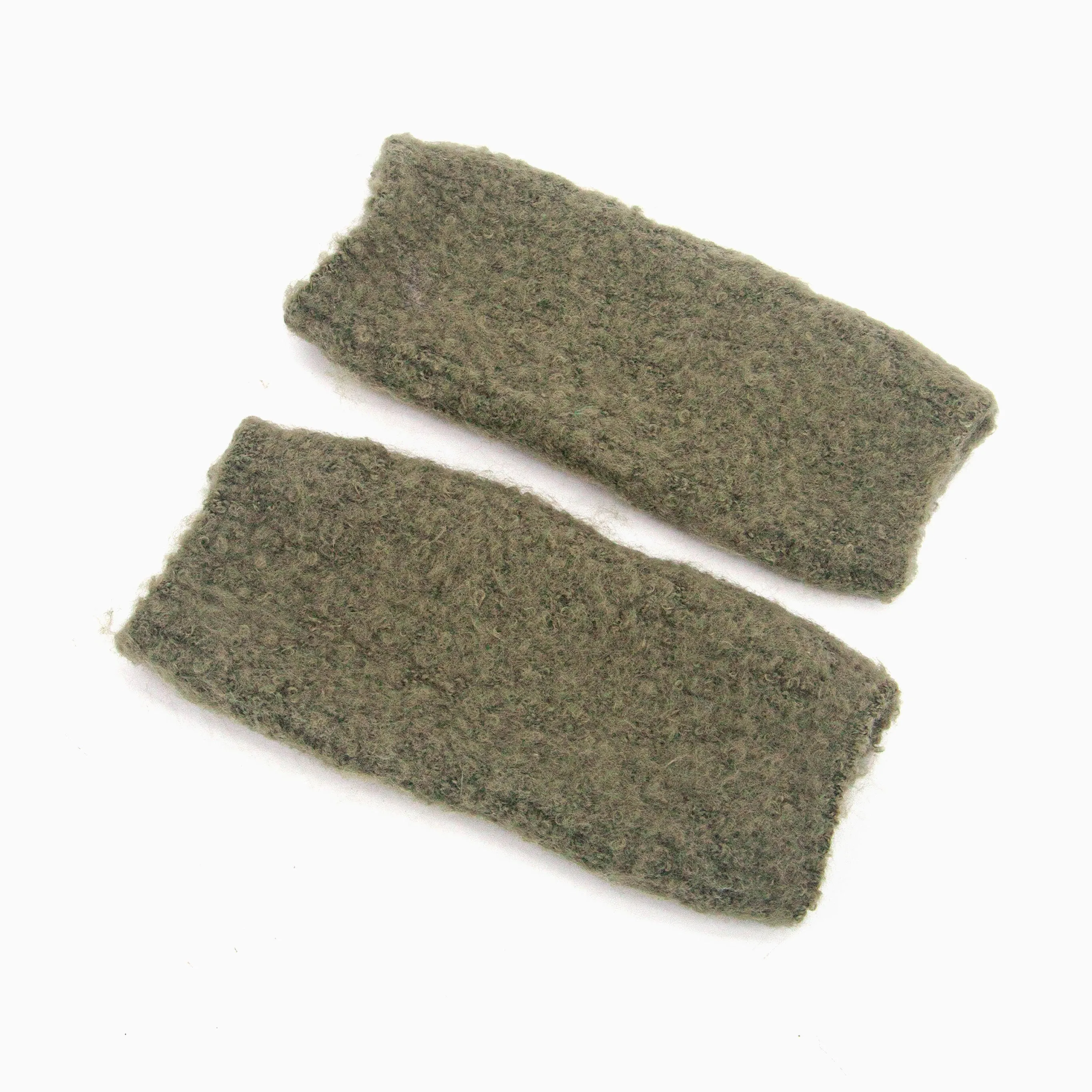 Alexa Textured Wrist Warmers - Khaki, Knitted