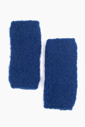 Alexa Textured Wrist Warmers - Navy Blue, Knitted