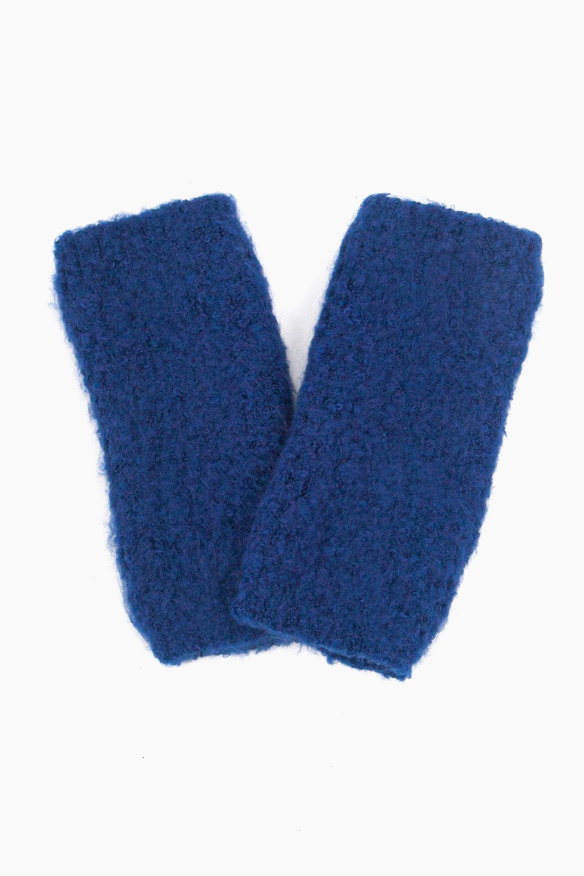 Alexa Textured Wrist Warmers - Navy Blue, Knitted