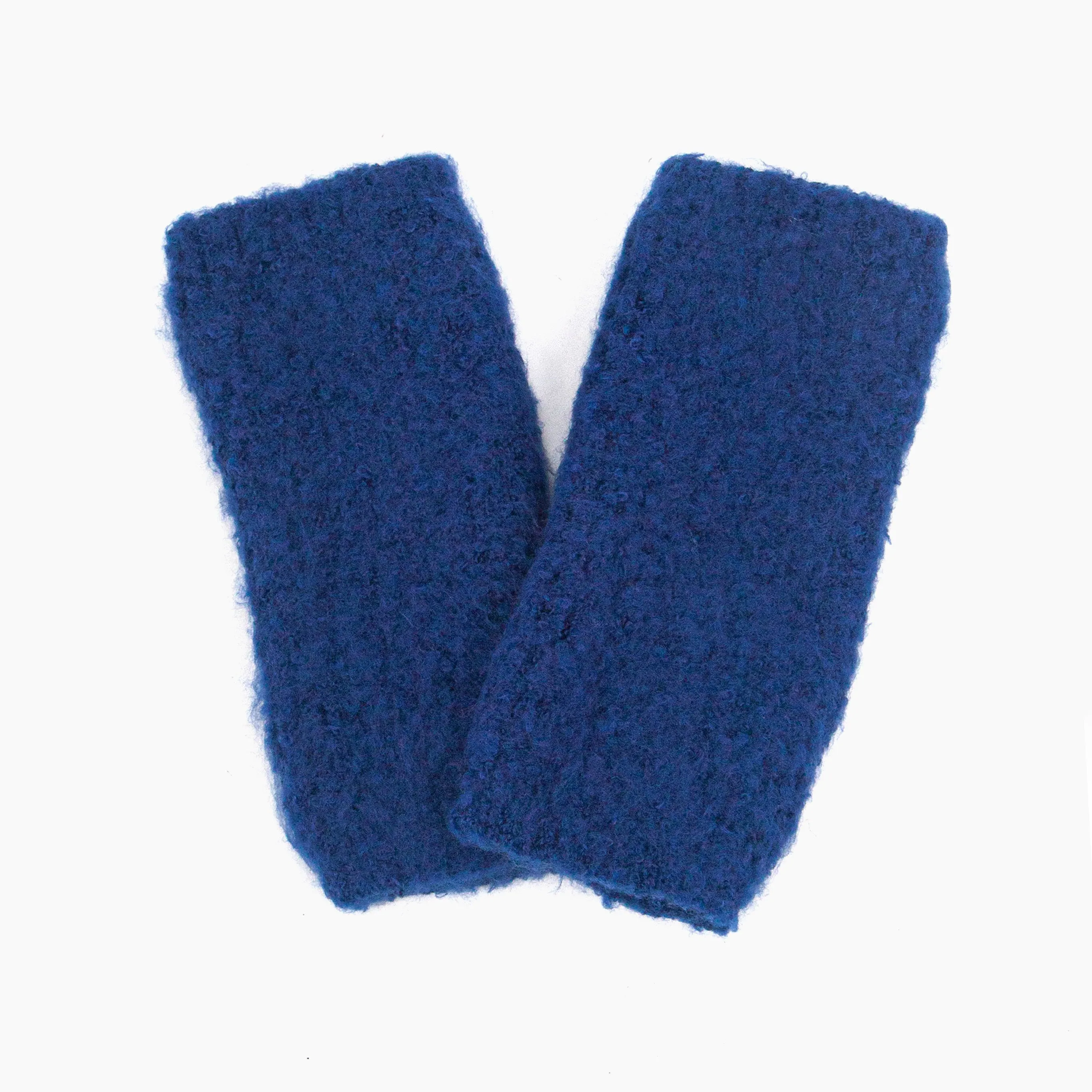 Alexa Textured Wrist Warmers - Navy Blue, Knitted