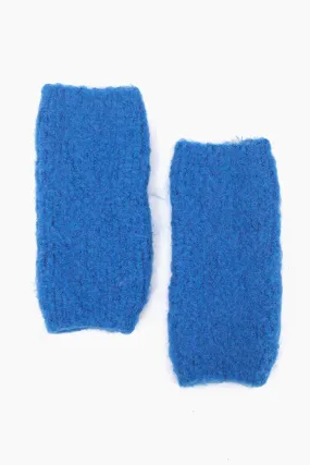 Alexa Textured Wrist Warmers - Royal Blue, Knitted