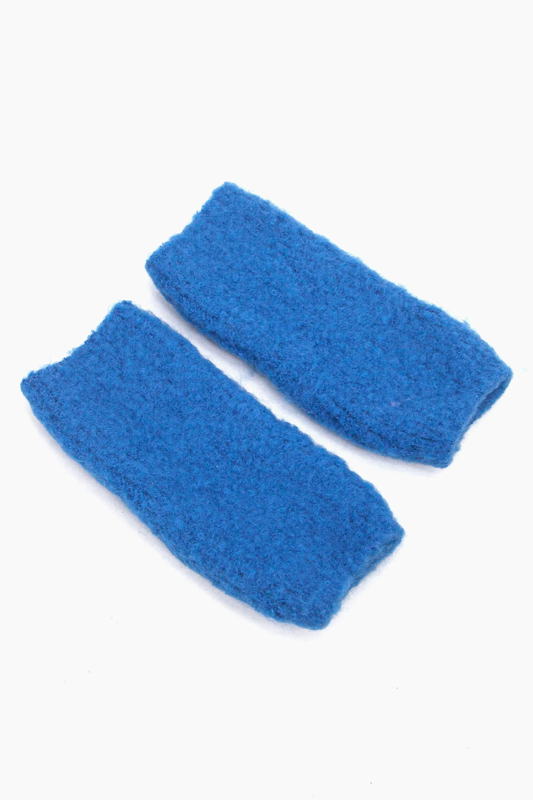 Alexa Textured Wrist Warmers - Royal Blue, Knitted