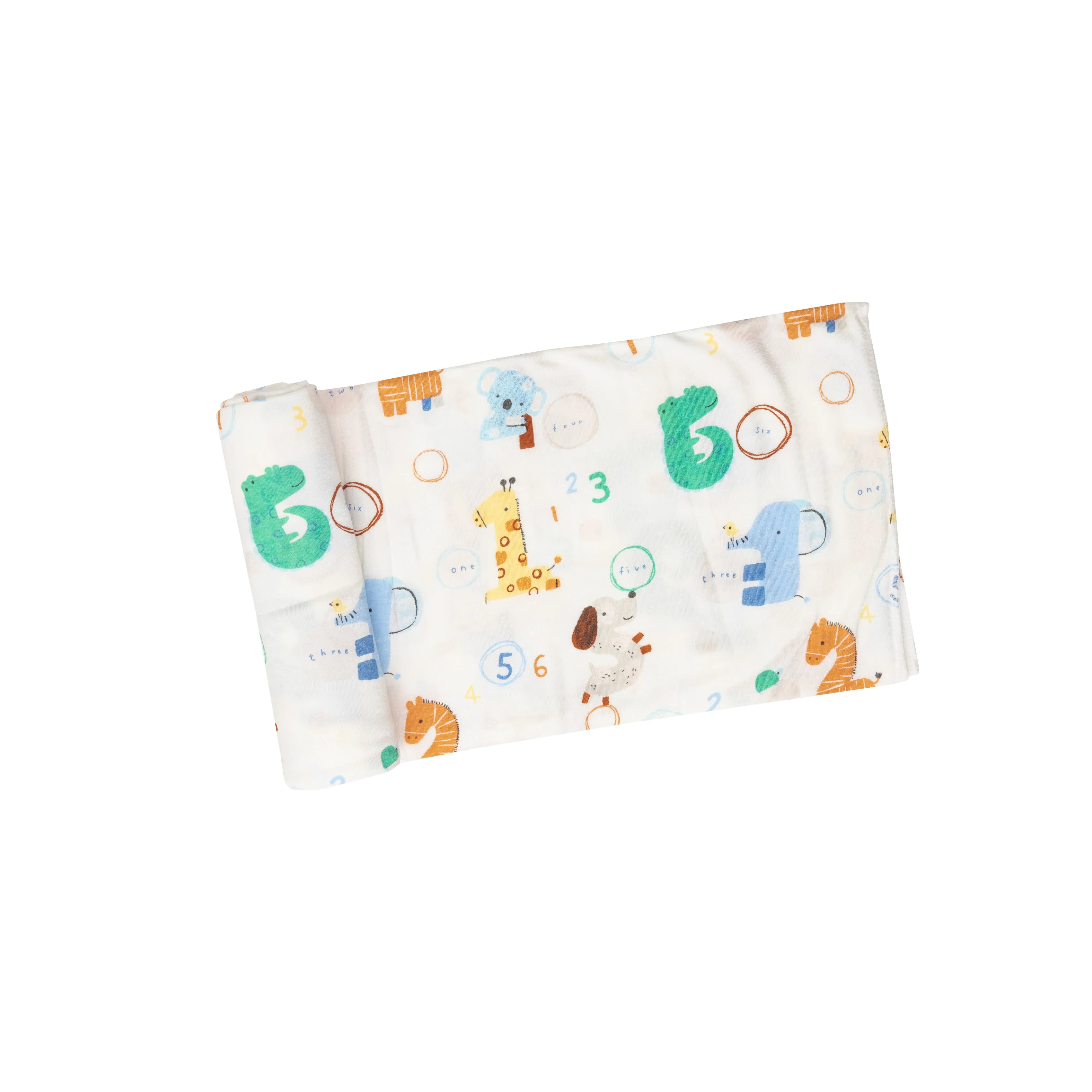 Animal Numbers Swaddle Blanket