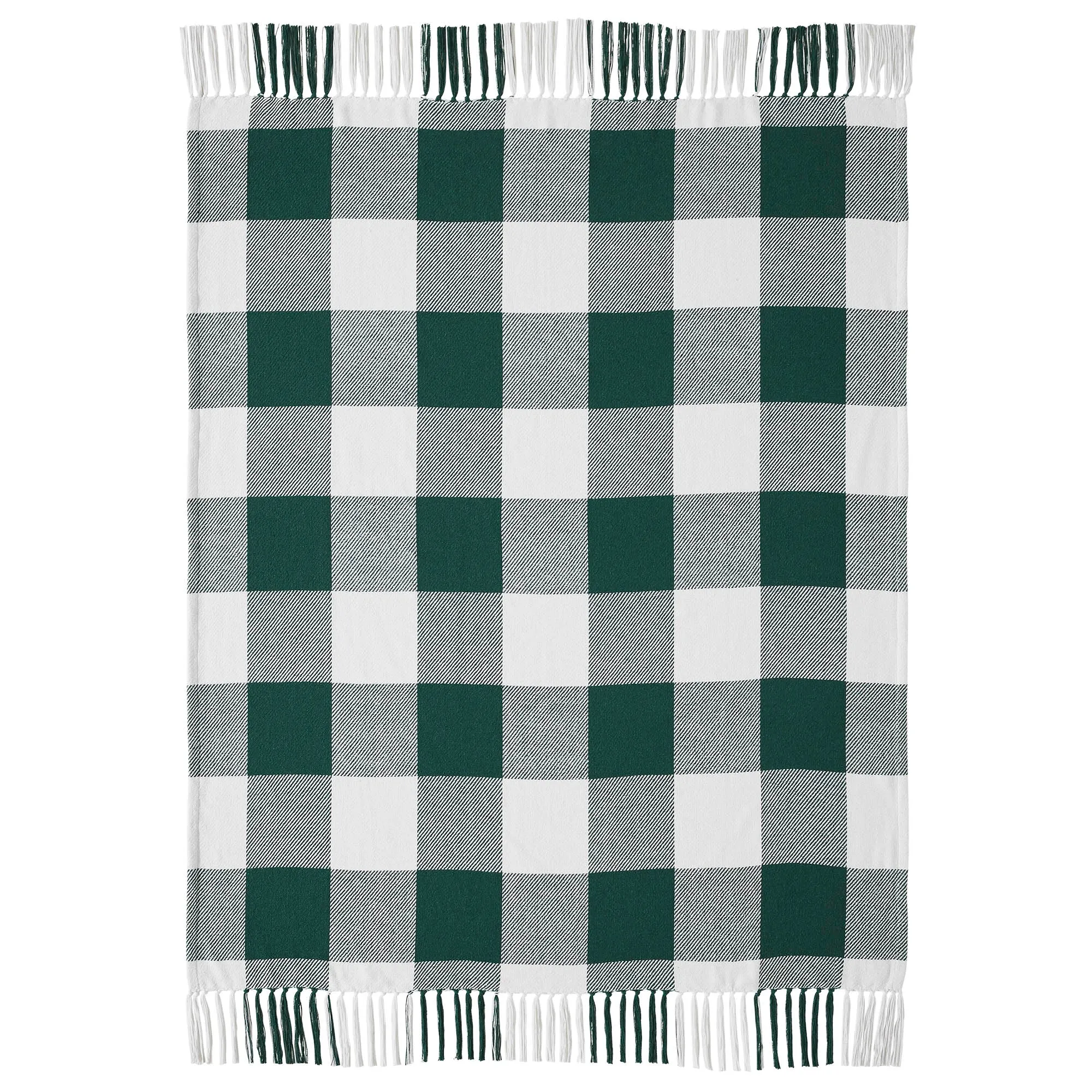 Annie Buffalo Check Hunter Green Woven Throw 50x60