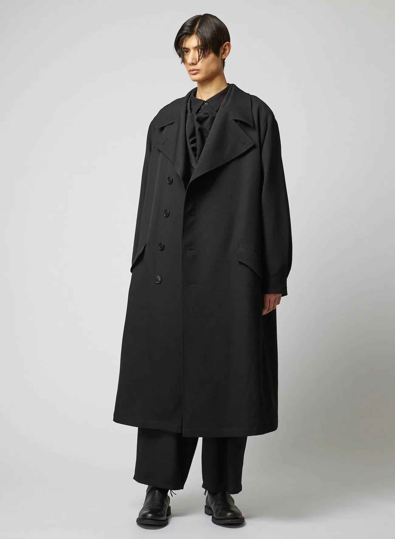 ARMY GABARDINE HEM CUFFS COAT