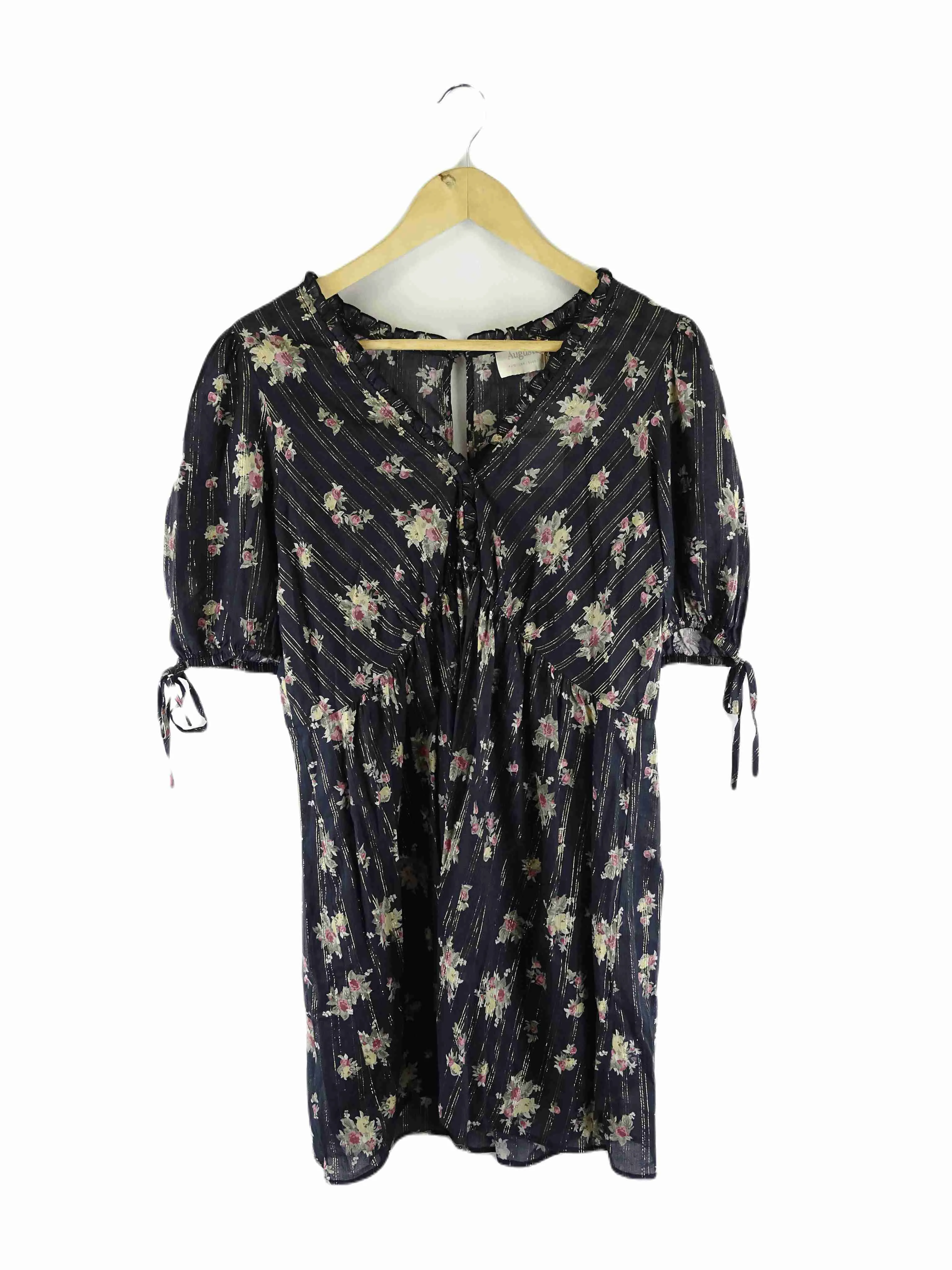 Auguste Navy Floral Dress with Slip 10