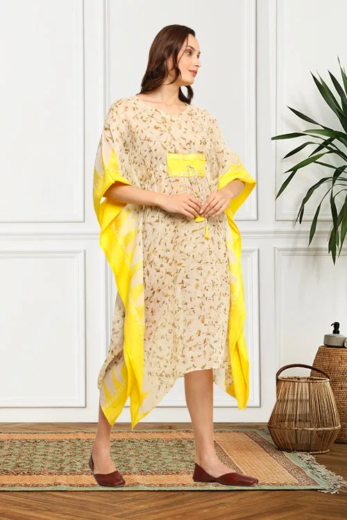 Bageeya “Meghna" Natural Dyed Handwoven Tant Cotton Cocktail Dress