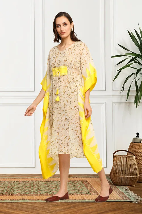 Bageeya “Meghna" Natural Dyed Handwoven Tant Cotton Cocktail Dress