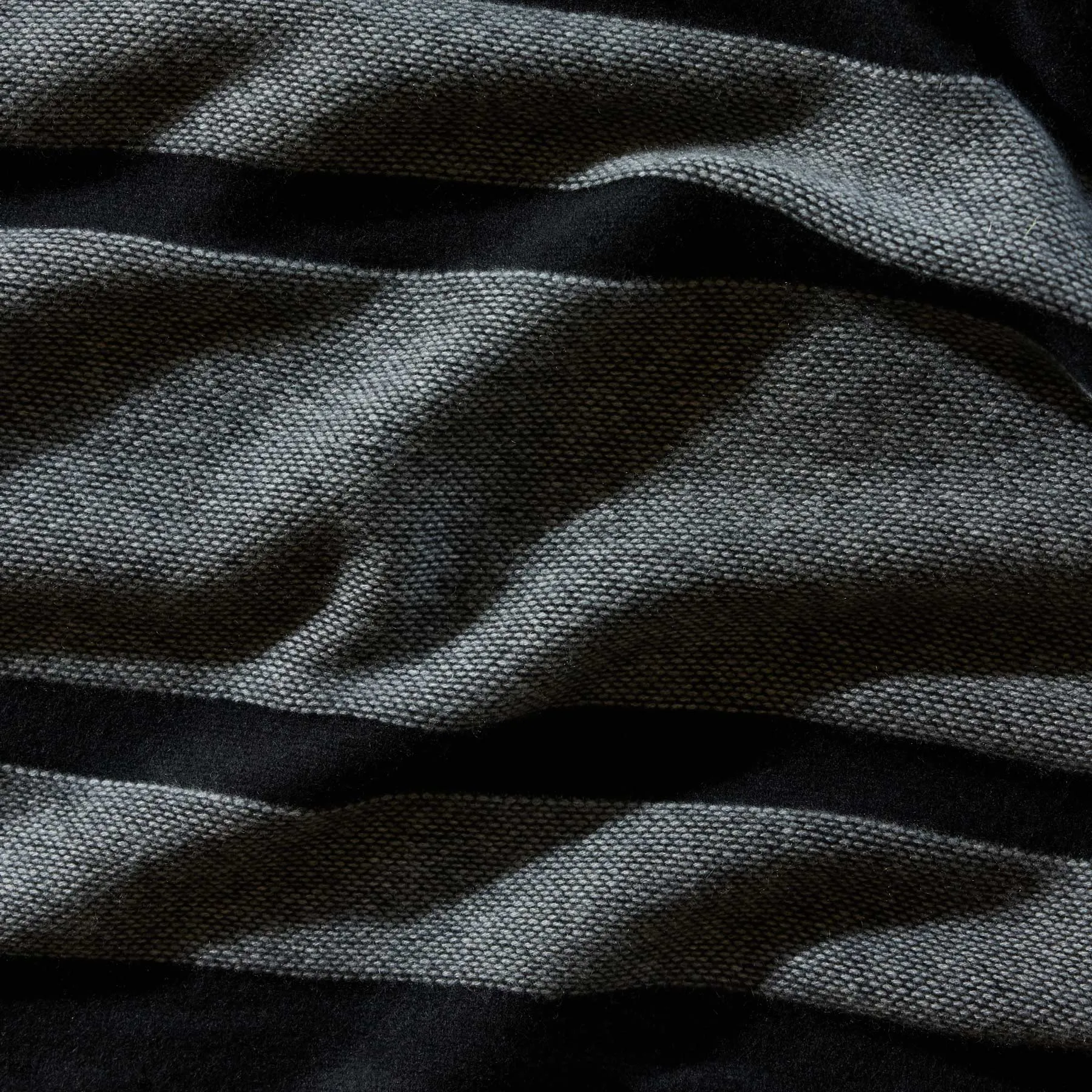 Baja Stripe Knit Blanket - Black/Heather Grey