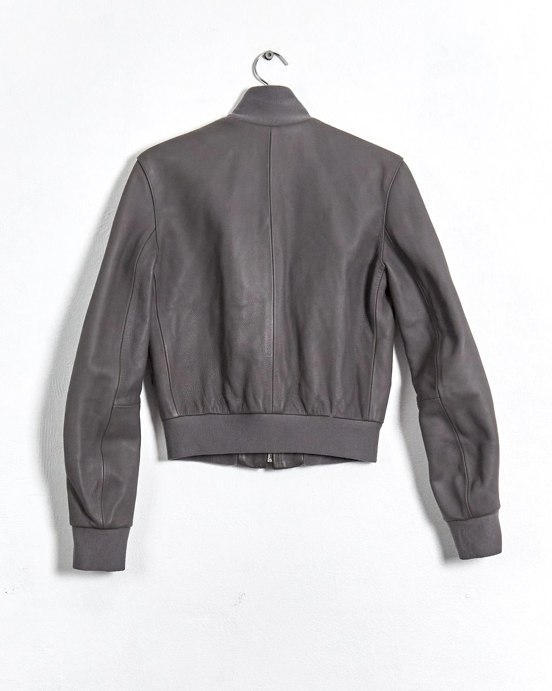 Balenciaga 2008 leather bomber jacket, grey, 10