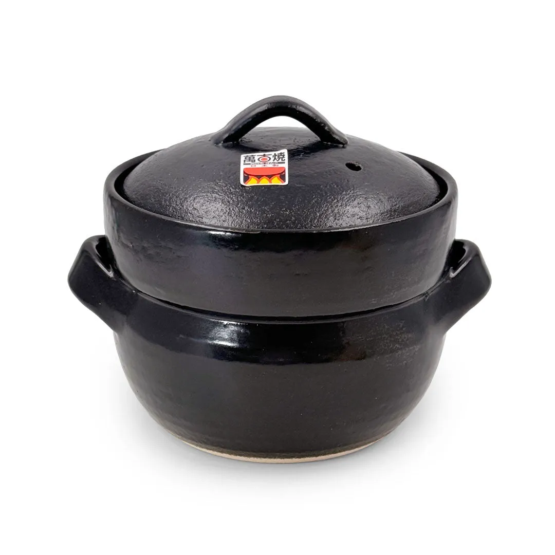 Banko Earthenware Double Lid Rice Cooking Pot 2 Cup