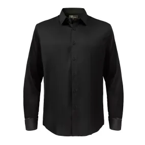 Barocco Luxe Satin Stretch Shirt BLACK