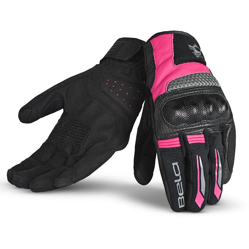 BELA Hero Air Lady Summer Motorcycle Gloves Black Pink