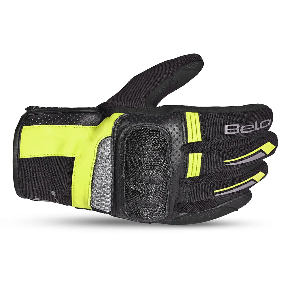 BELA Hero Air Summer Mesh Gloves Black Gray Yellow Flouro