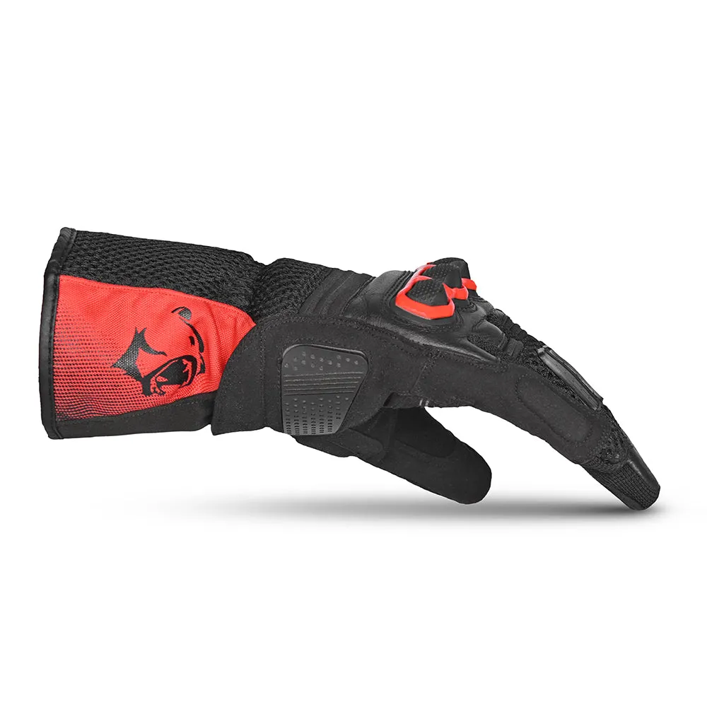 BELA Twix Lady Summer Motorcycle Gloves Black Red