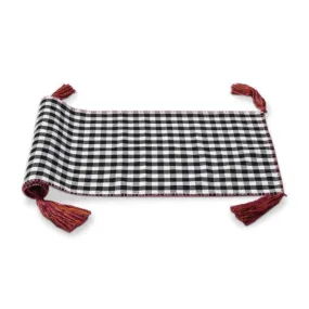 Black Gingham Table Runner w/ Tassels