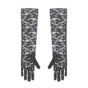 Black Lacy Long Gloves