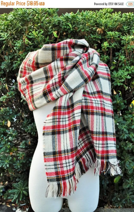 Blanket scarf, oversized scarf, tartan scarf, fashion scarf,mongrammed scarf, plaid scarf, gift, double sided scarf