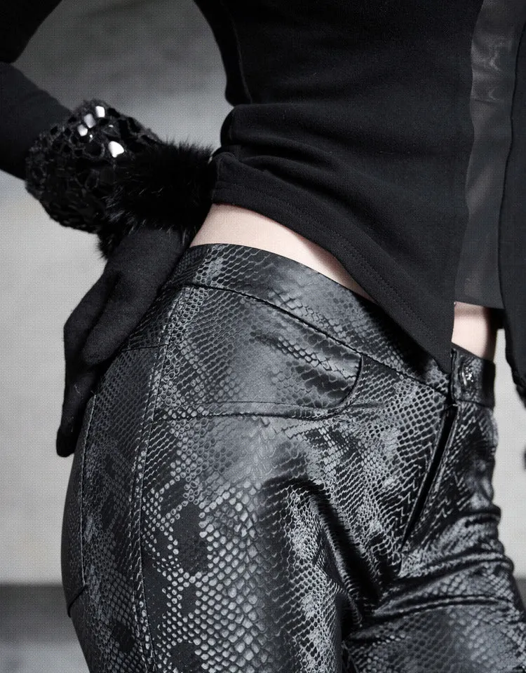 [Blood Supply] Shadow Stalker Gothic Slim Fit Low Waist Flared Pants