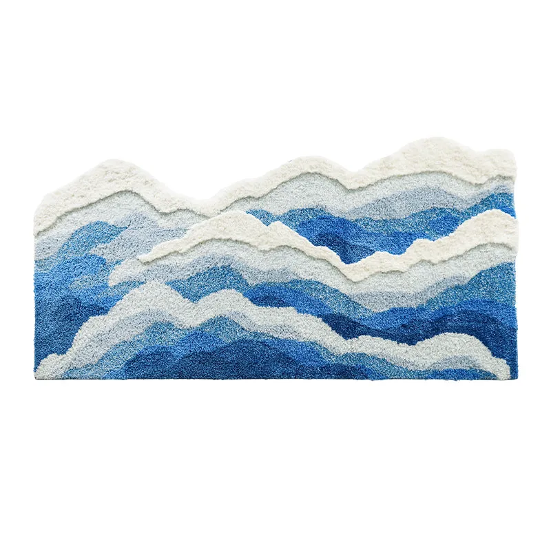 Blue Ocean Wave Room Rug