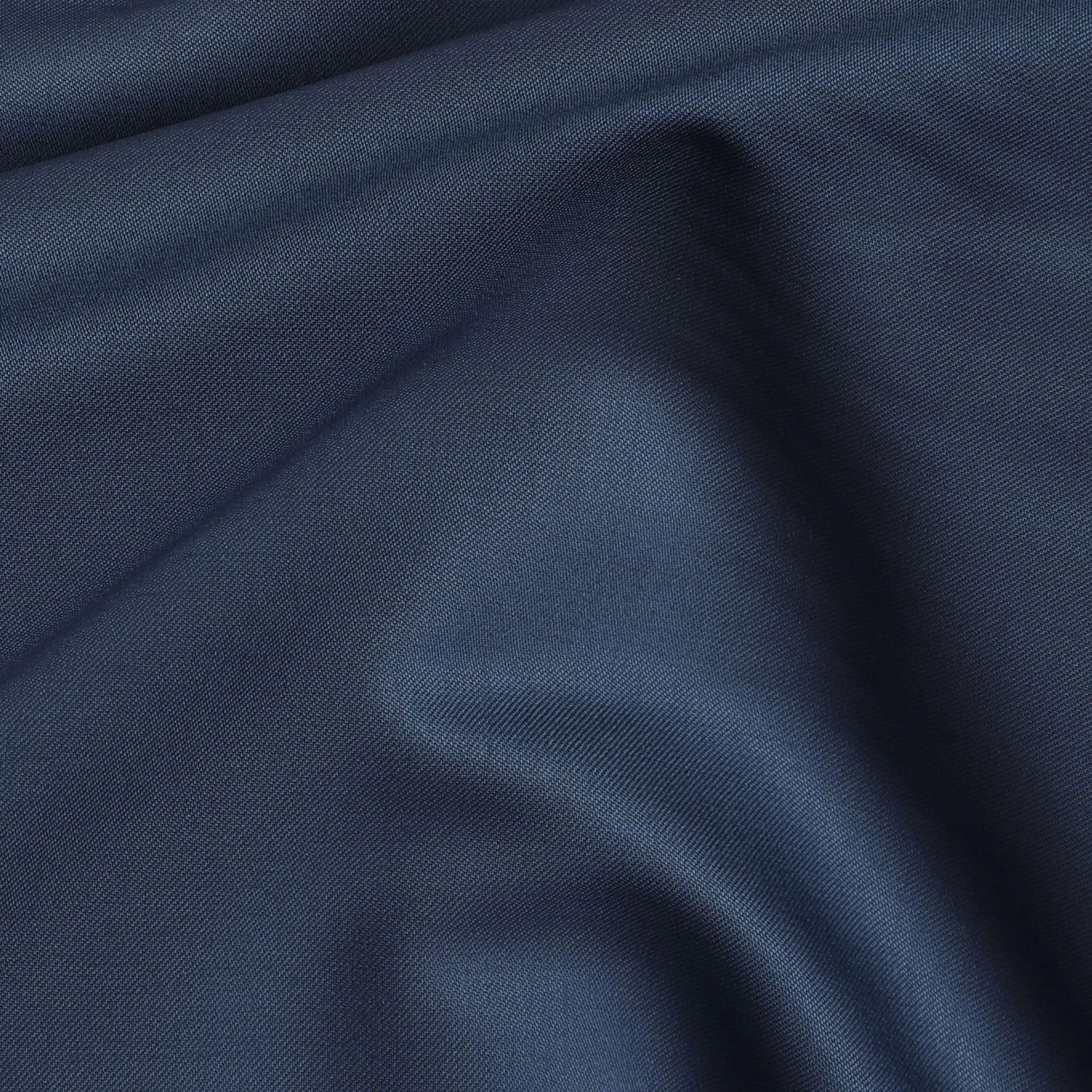 Blue Plain Premium pure English Super 120's all wool suiting fabric-D16455