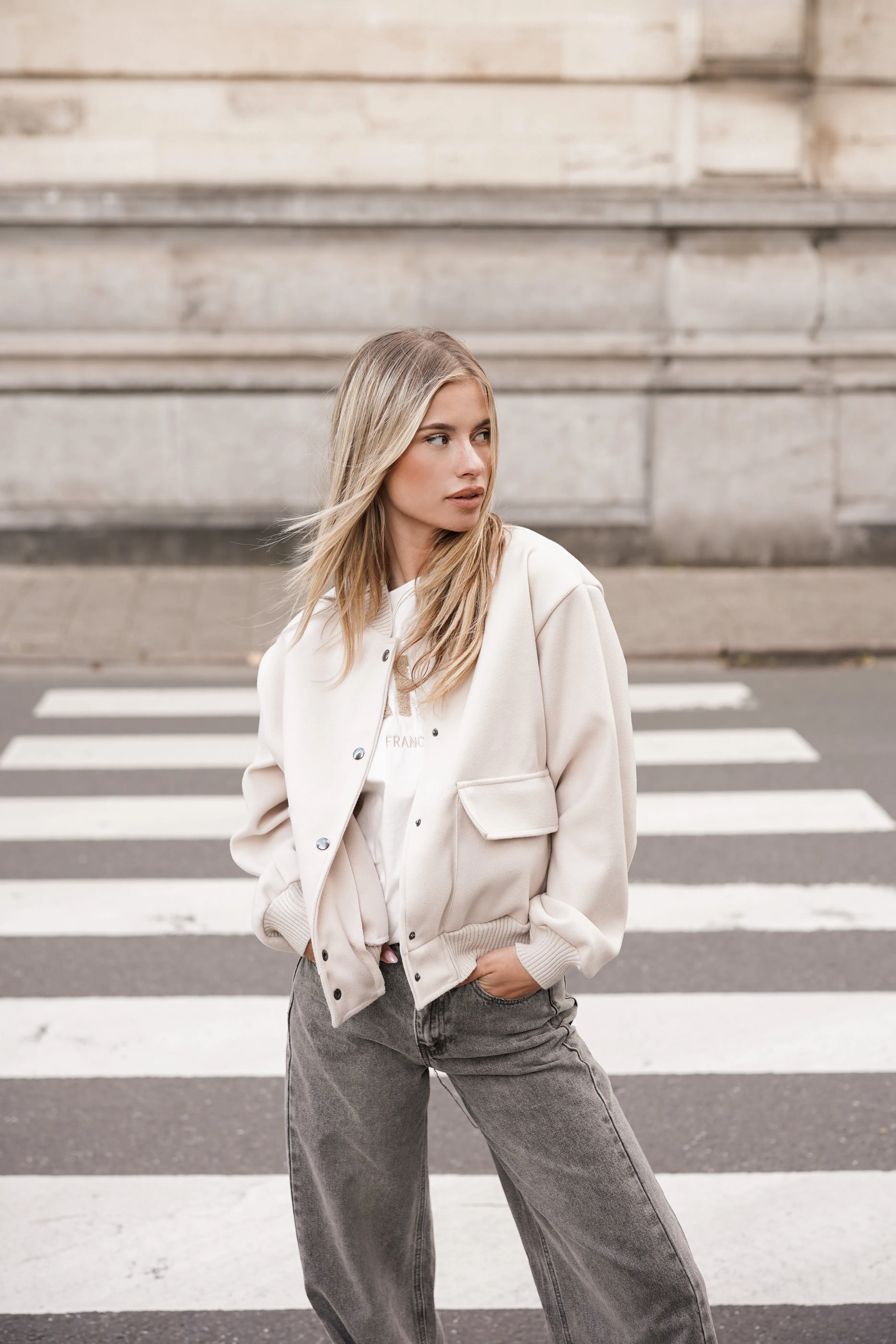 Bomber jacket met zakken beige - Roxy