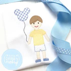 Boy Shirt - Boy Holding Mouse Balloon