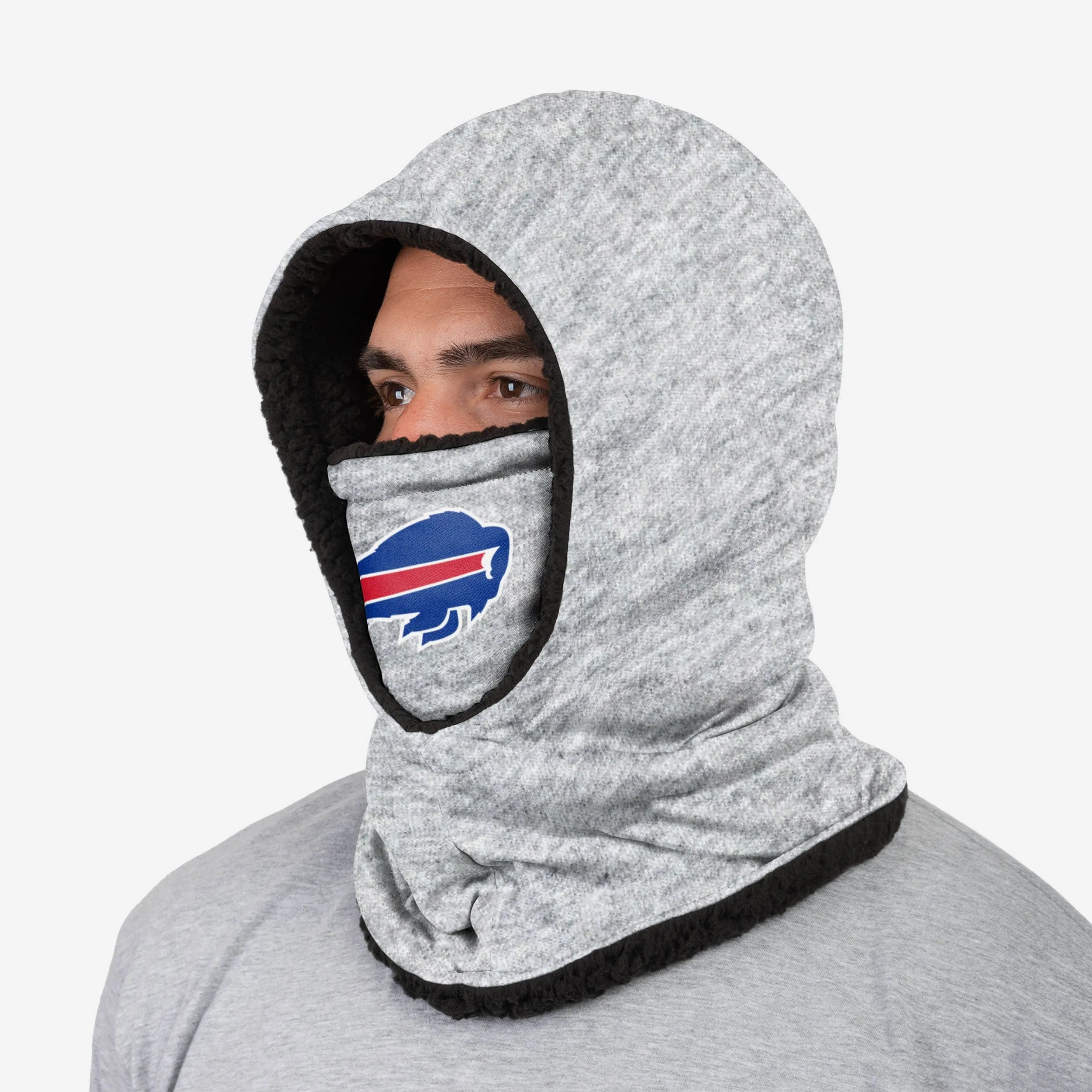 Buffalo Bills Heather Grey Big Logo Hooded Gaiter