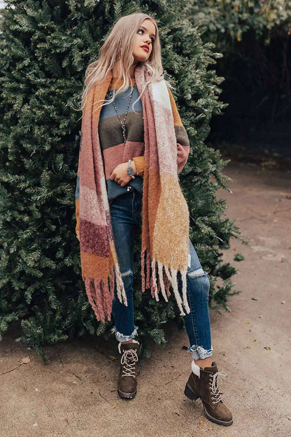 Bundled Up Beauty Scarf In Blush