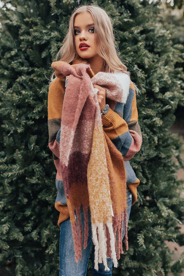 Bundled Up Beauty Scarf In Blush